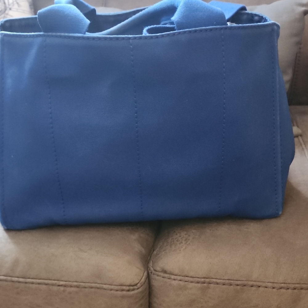 Authentic Prada Milano Royal Blue Canvas Tote Bag With Card And Strap - Picture 9 of 9